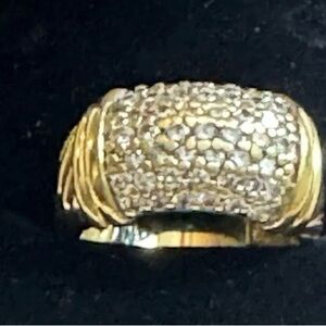 David Yurman Gold and Silver Textured Ring
